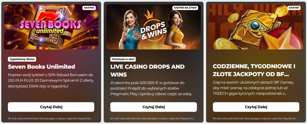 Energy Casino bonus bez depozytu – warianty promocji 30, 50 i 20 free spinów 2026