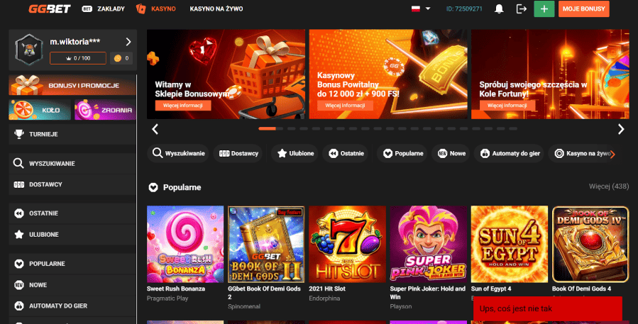 GGBet casino – warianty bonusu bez depozytu i pakiet powitalny 2026