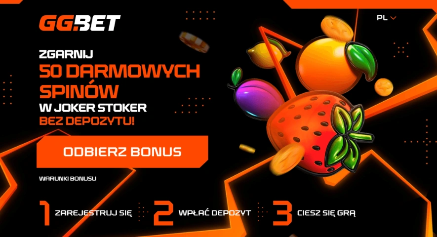 GGBet bonus bez depozytu 2026 – 50 darmowych spinów bez depozytu dla nowych graczy