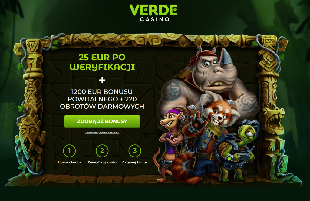 Verde Casino bonus bez depozytu 2026 – 50 darmowych spinów na Starburst