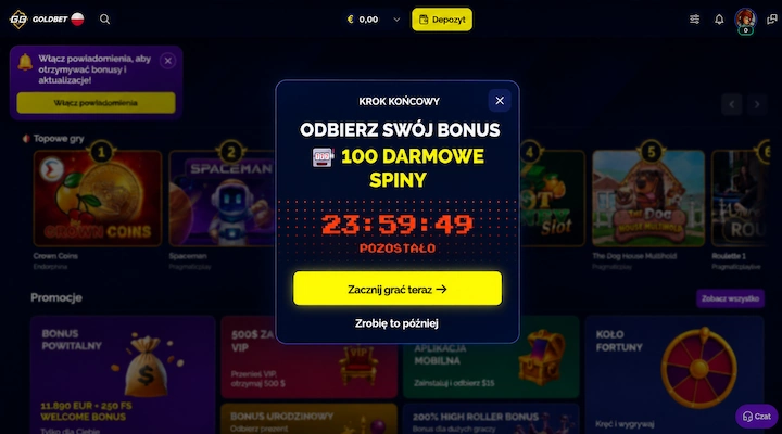 Kasyno na żywo Goldbet — ruletka, blackjack, game shows